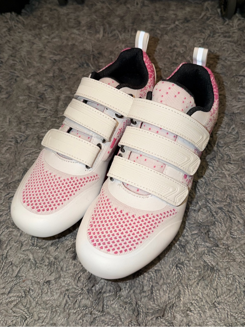 SPORT White and Pink Cycle Shoes